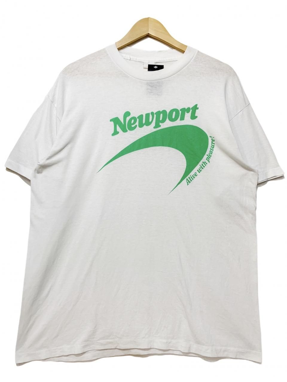 80s〜90s Newport Logo S/S Tee 白 XL ニューポート 半袖 Tシャツ ロゴ プリント タバコ 企業物 企業T ホワイト  古着 - NEWJOKE ONLINE STORE