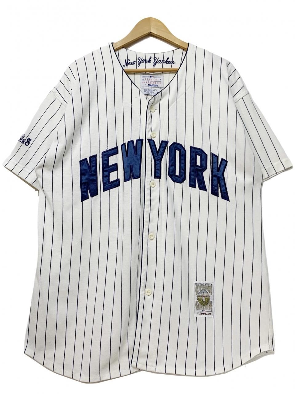 女性が喜ぶ♪ NY.Yankees × STARTER XLサイズ 古着ゲームシャツ 厚手