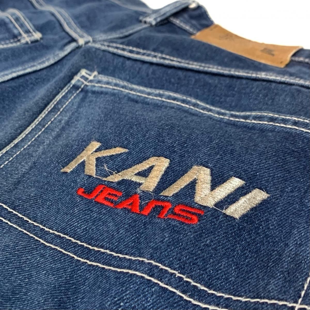 USA製 s KARL KANI Denim Cargo Pants 青 W カールカナイ デニム