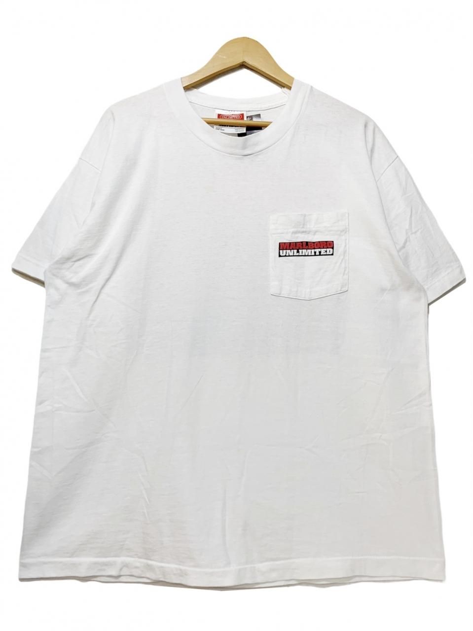 USA製 95年 Marlboro Unlimited Pocket S/S Tee 白 XL 90s マルボロ