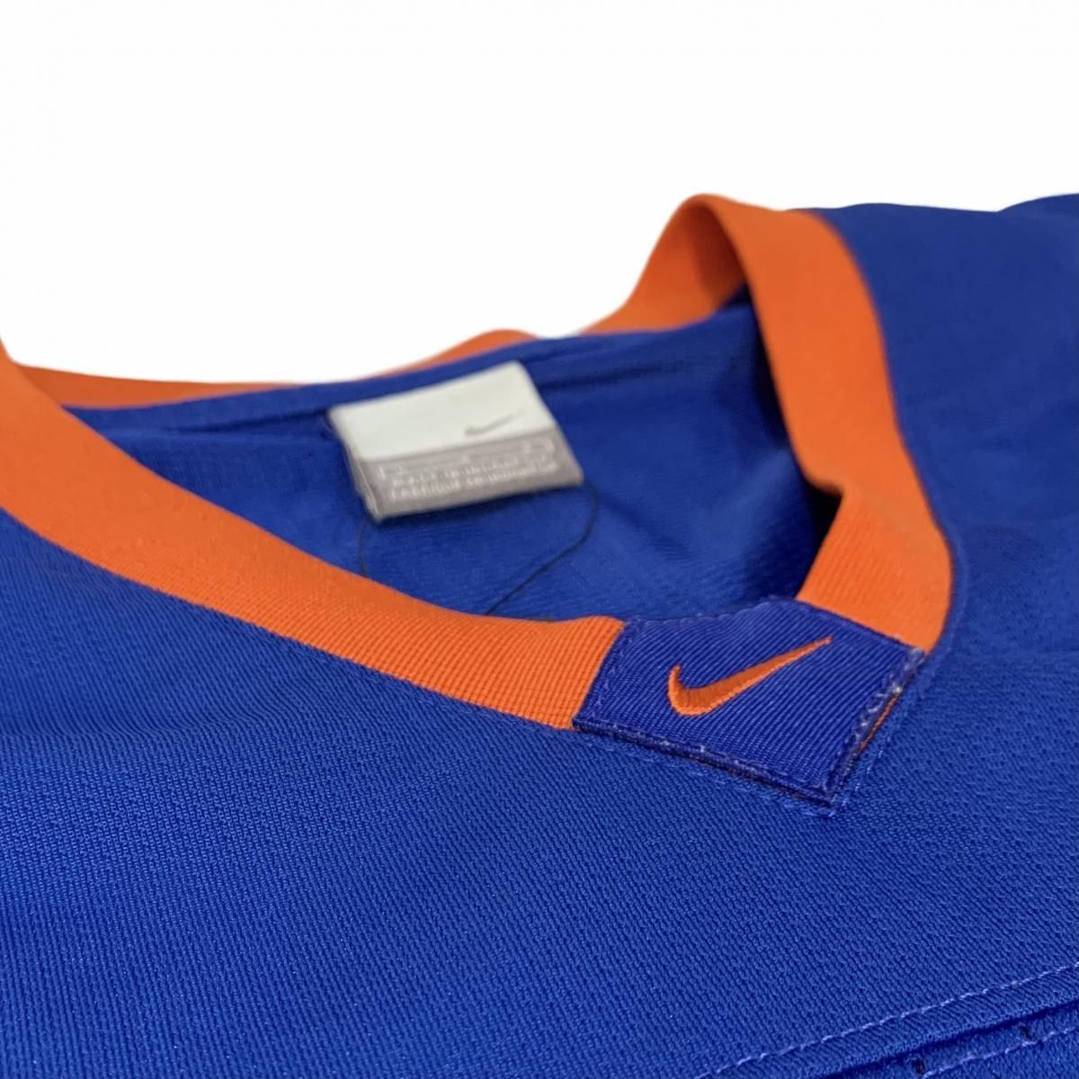 00s NIKE Logo Warm Up Jersey 青オレンジ L ナイキ ウォーム