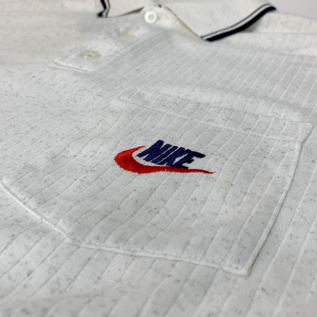 Bootleg 90s NIKE Logo S/S Polo Shirt 白 L ブートレグ ナイキ