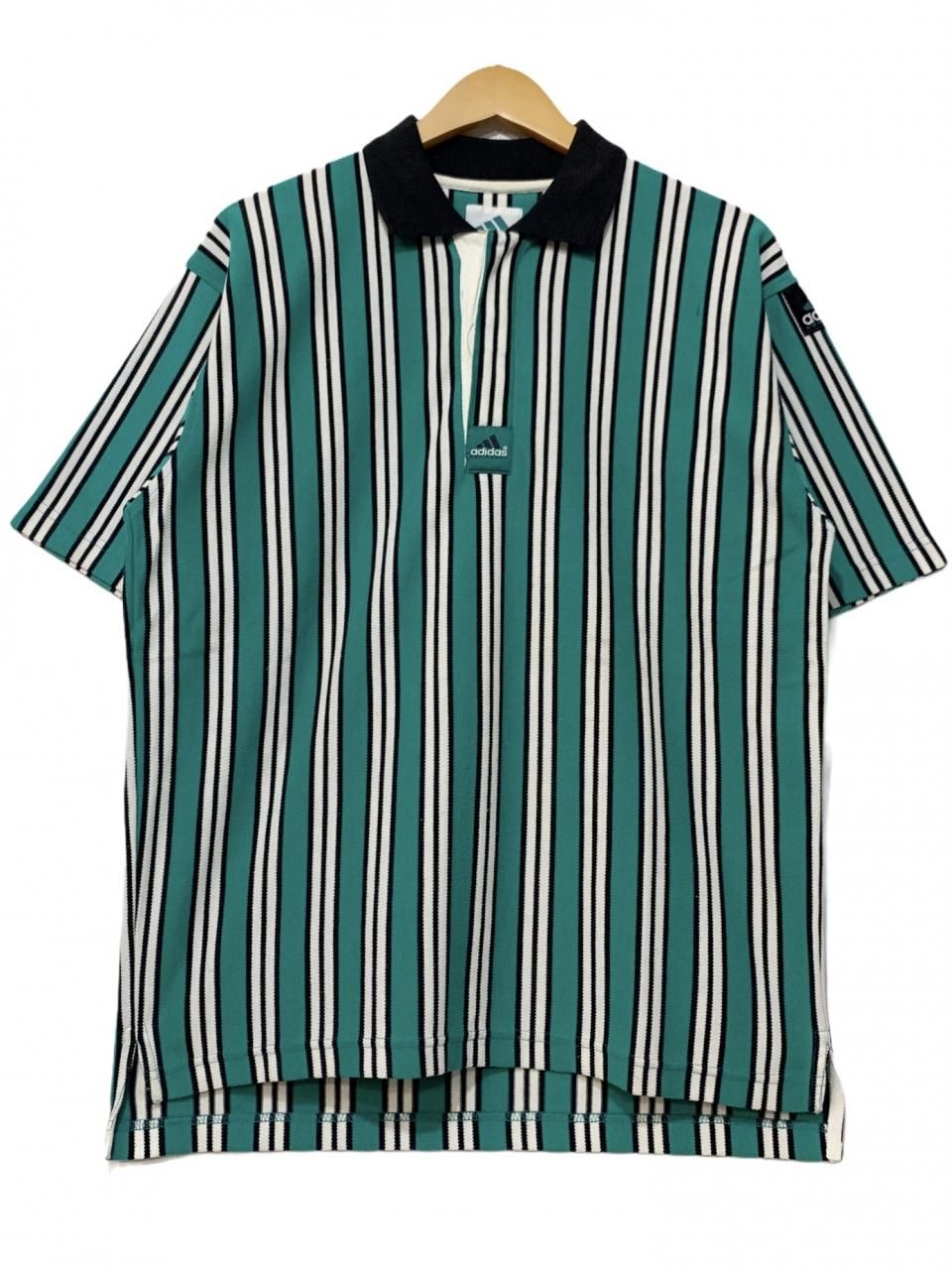 90s adidas EQUIPMENT Stripe S/S Polo Shirt 緑 M アディダス 90s adidas EQUIPMENT Stripe S/S Polo Shirt 緑 M アディダス