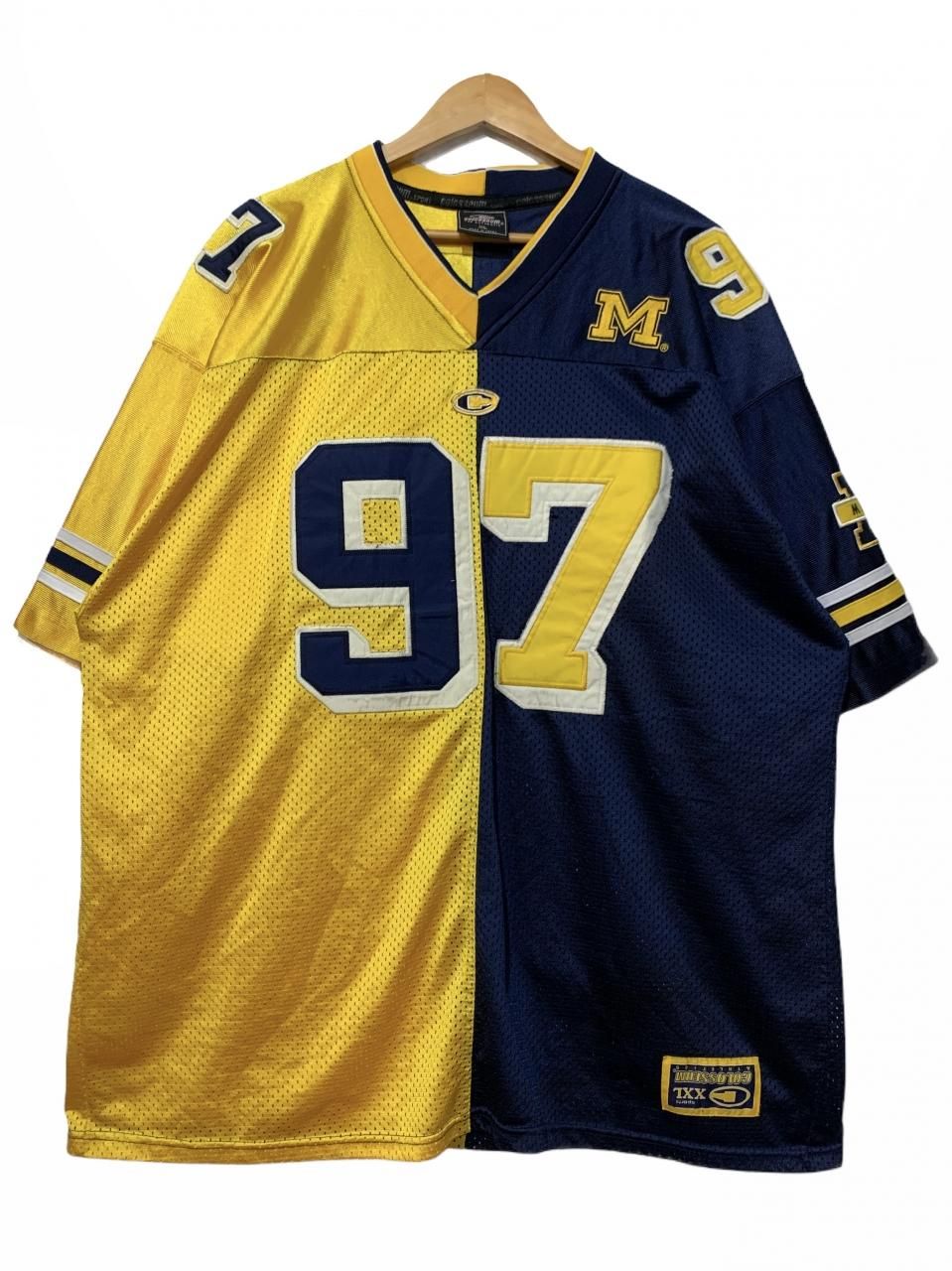 90s MICHIGAN University Football Jersey 紺黄 XL ミシガン大学 ...