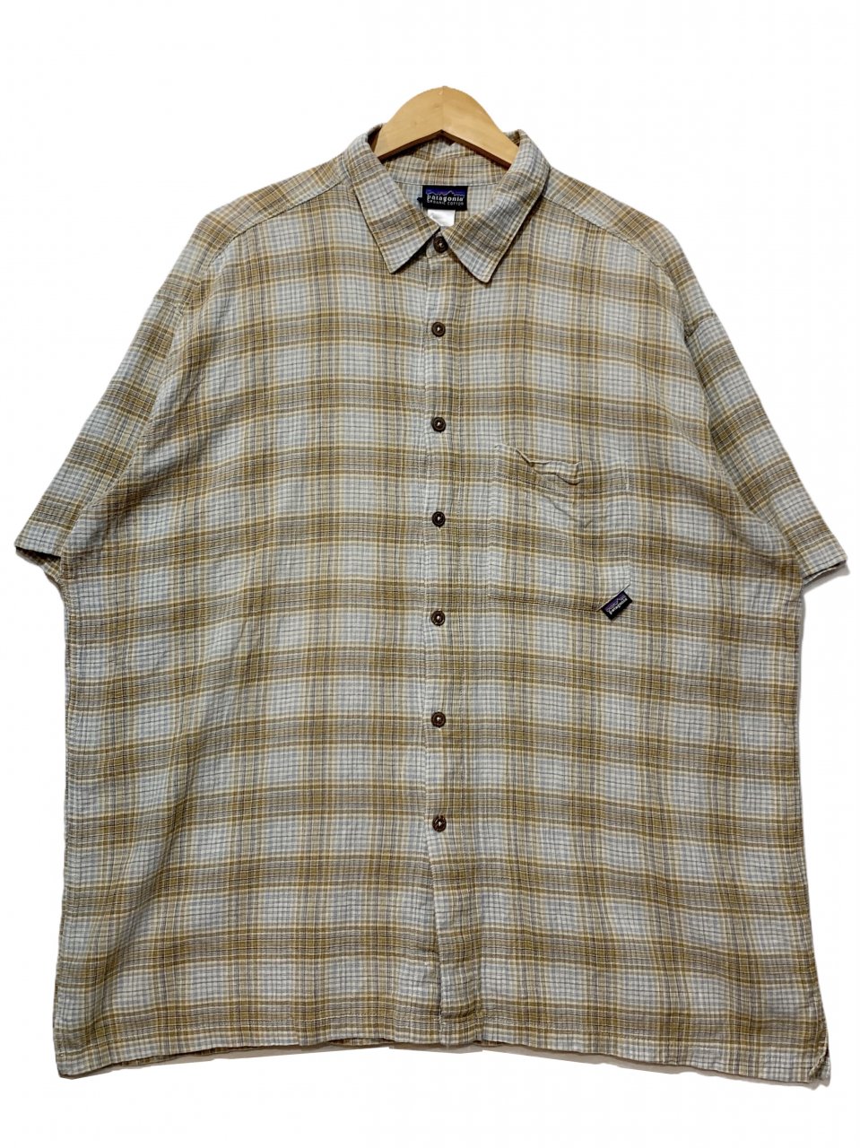 07年製 patagonia AC Yarn Dye Shirt 茶青 XL 00s パタゴニア 半袖 