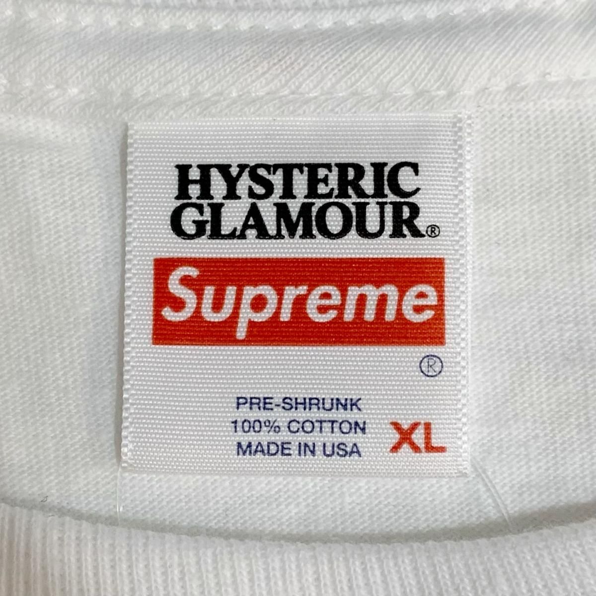 新品 21SS SUPREME × HYSTERIC GLAMOUR L/S Tee 白 XL シュプリーム