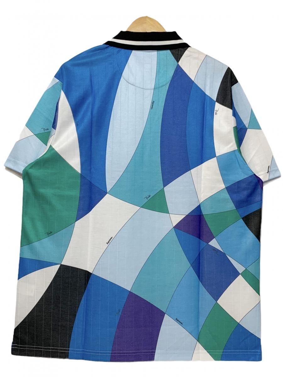 新品 21SS SUPREME × Emilio Pucci Soccer Jersey 青 L 新品 21SS SUPREME × Emilio Pucci Soccer Jersey 青 L