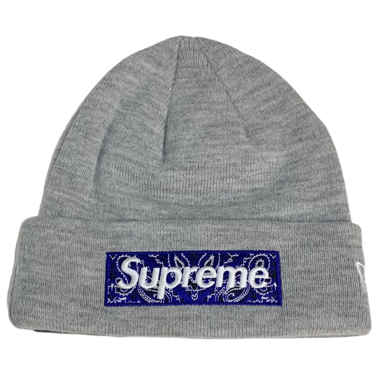 新品 19AW SUPREME × NEWERA Bandana Box Logo Beanie 灰 シュプリーム ...