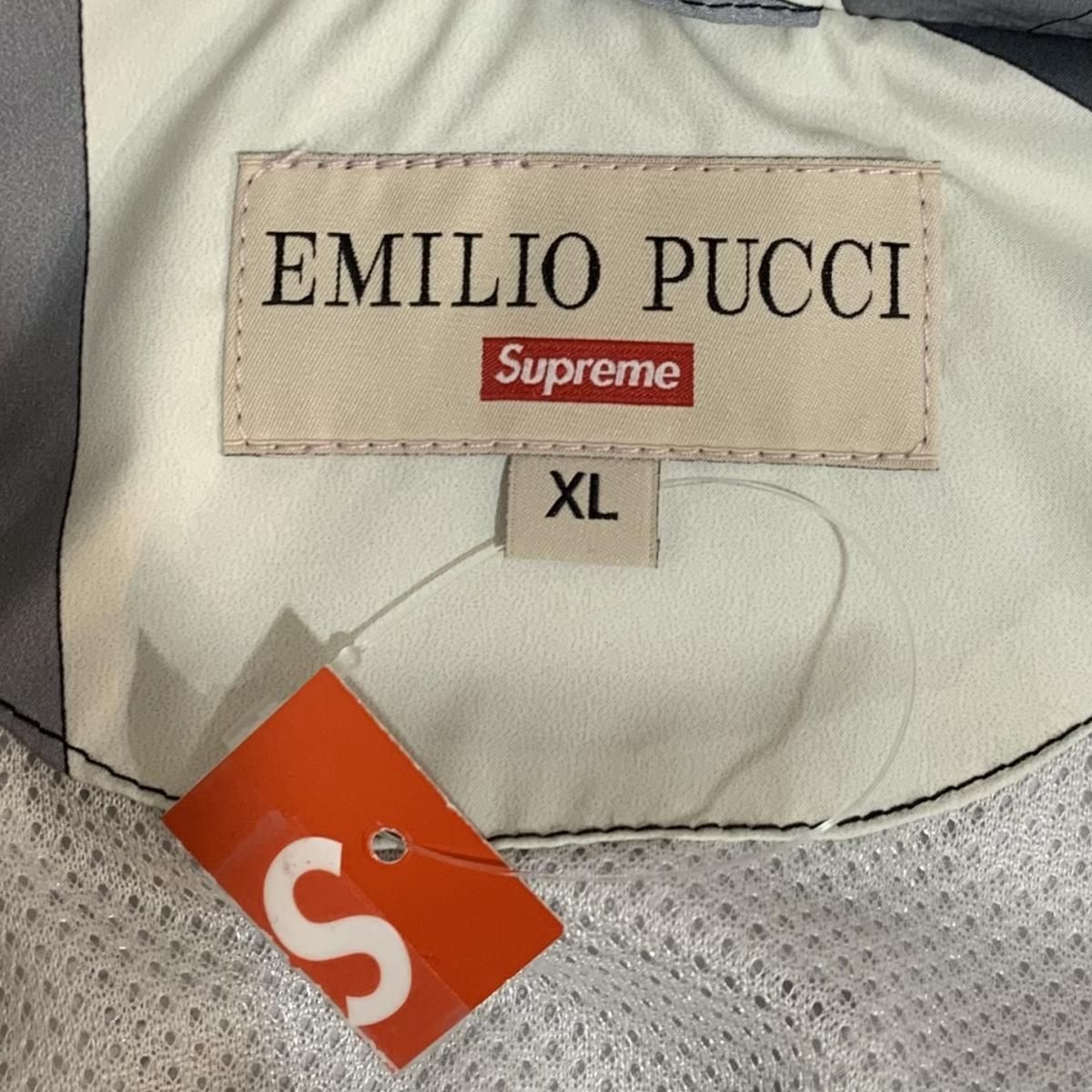 Supreme×Emilio Pucci 2021SS Sport Jacket シュプリーム×エミリオプッチ スポーツジャケット ジップブルゾン 総柄 ロゴ刺繍 ブルー サイズXL【220608】【新古品】【me04】ナイロン100%裏地