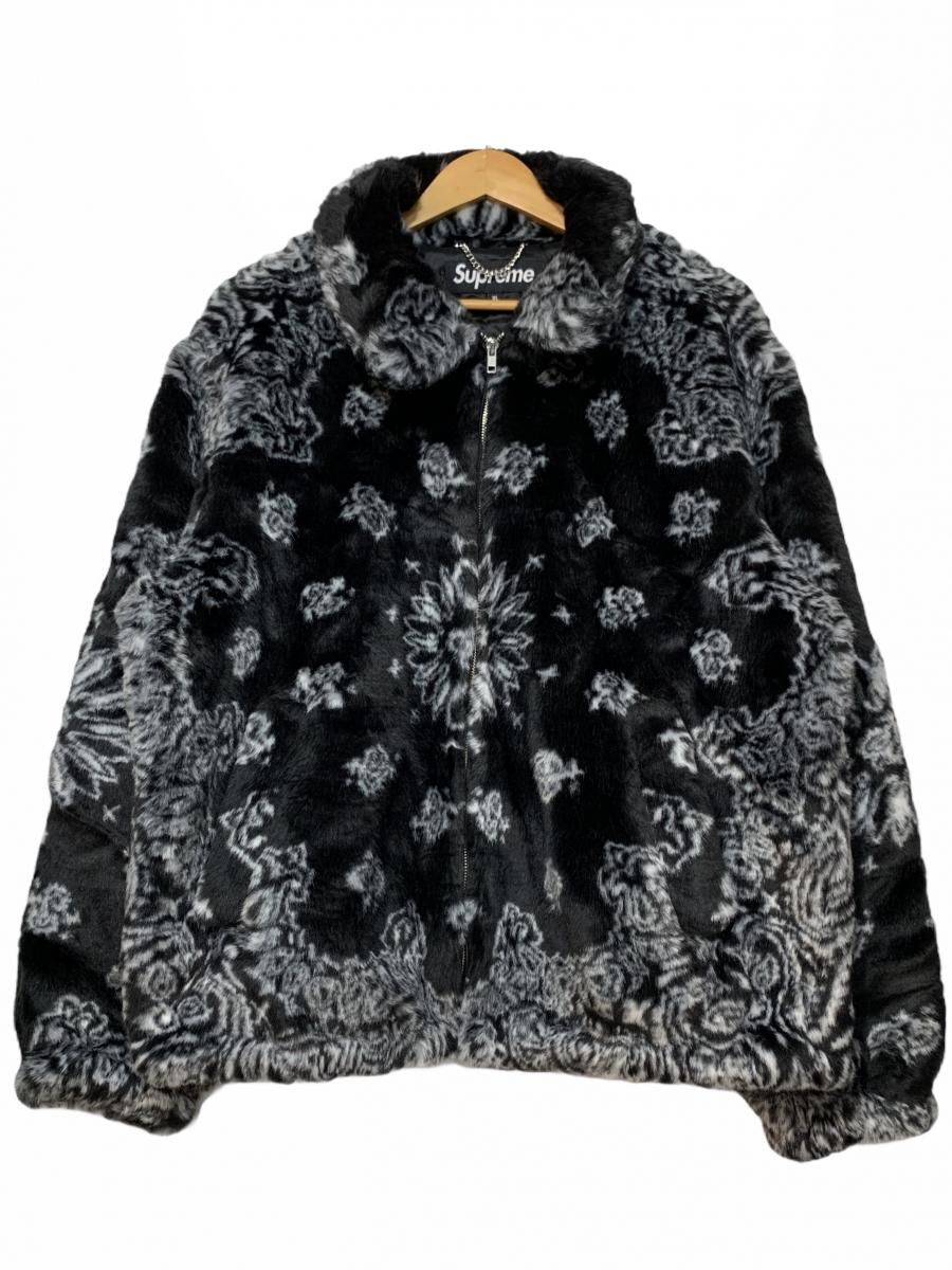 新品 21SS SUPREME Bandana Faux Fur Bomber Jacket 黒 XL ...