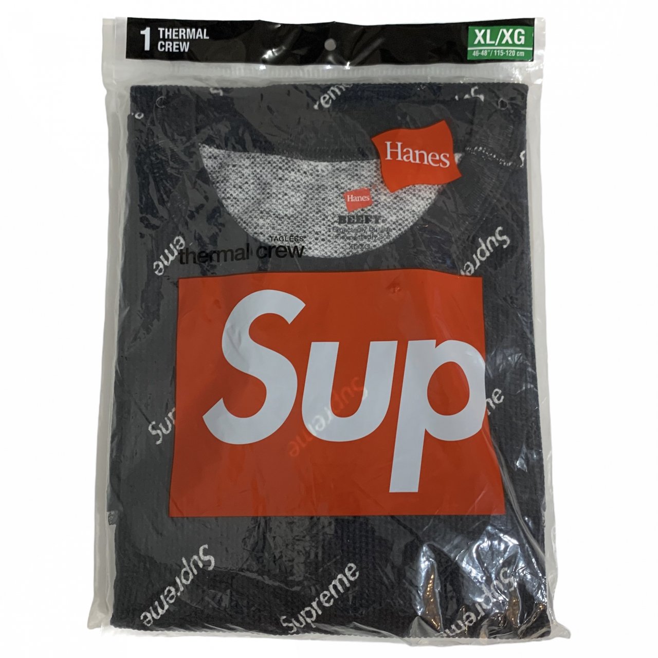 新品 20AW SUPREME Hanes Thermal Crew 1 Pack 黒 XL シュプリーム ...