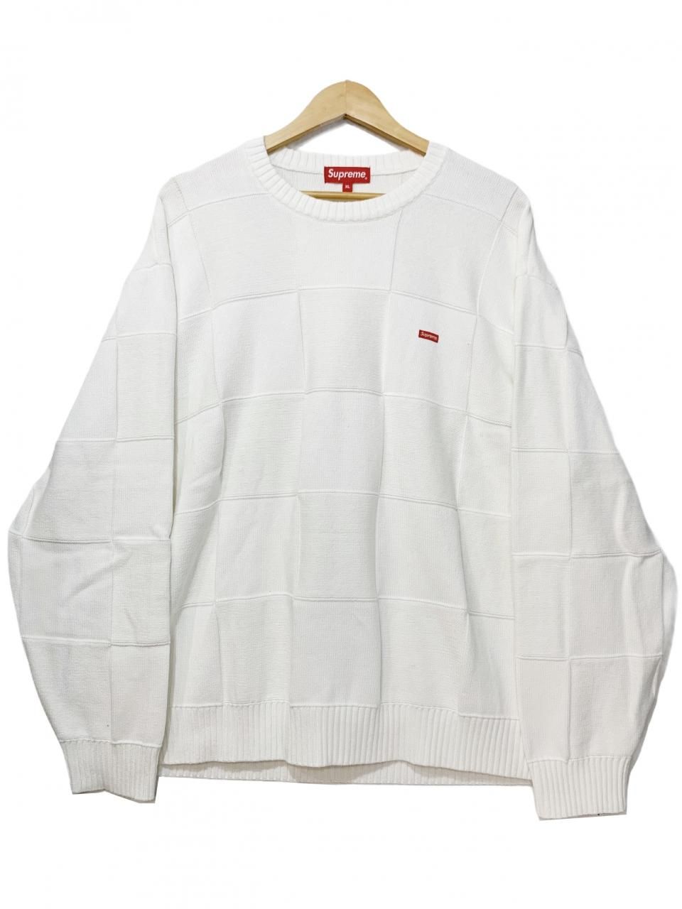 新品 21SS SUPREME Tonal Checkerboard Small Box Sweater 白 XL シュプリーム  チェッカーボードスモールボックスセーター WHITE 2021春夏 - NEWJOKE ONLINE STORE