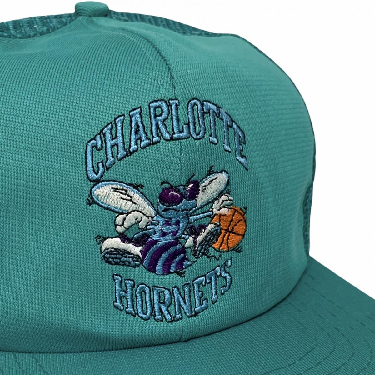 Deadstock 90s CHARLOTTE HORNETS 6 Panel Mesh Cap エメラルド Deadstock 90s CHARLOTTE HORNETS 6 Panel Mesh Cap エメラルド