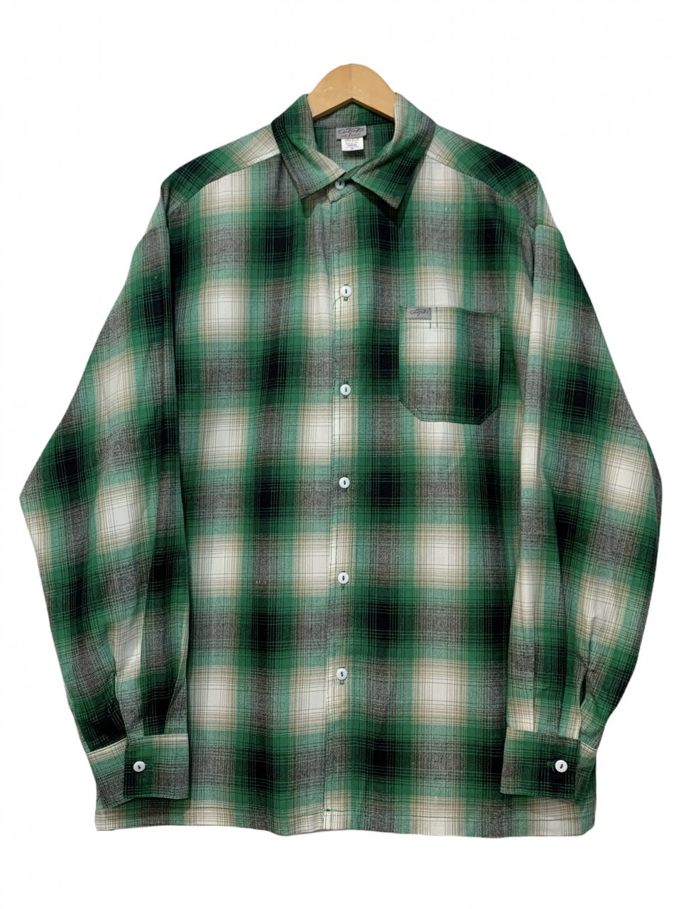 新品 CALTOP Ombre Check L/S Shirt (GREEN) キャルトップ 長袖 ...