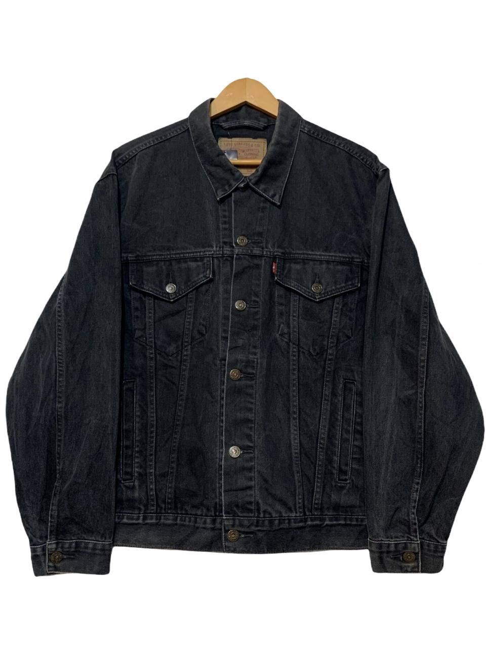 96年 Euro Levi's 70503-02 Black Denim Jacket 黒 L 90s Levis ユーロ