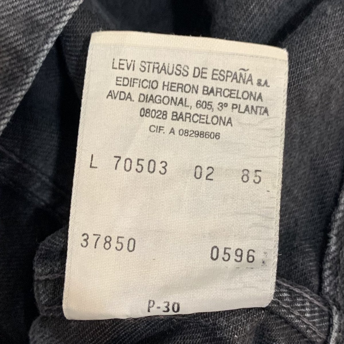 96年 Euro Levi's 70503-02 Black Denim Jacket 黒 L 90s Levis ユーロ 