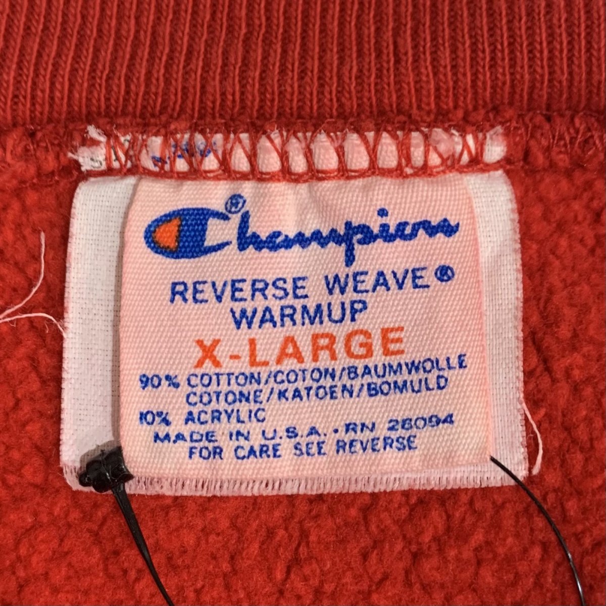USA製 80s Champion Reverse Weave Sweatshirt 赤 XL トリコタグ 