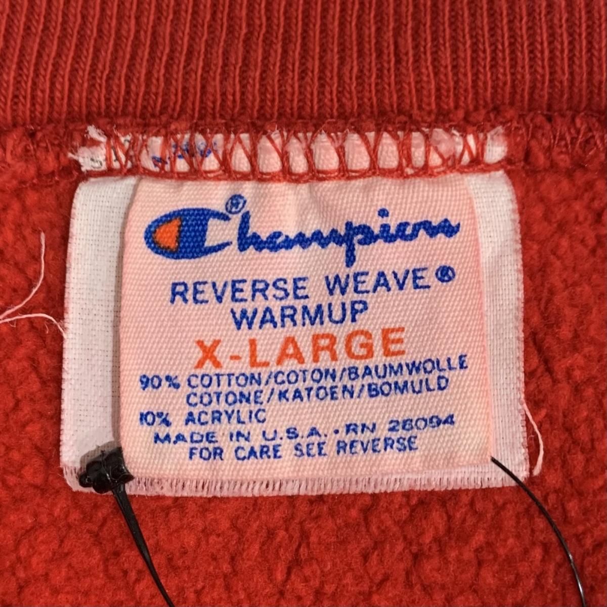 USA製 80s Champion Reverse Weave Sweatshirt 赤 XL トリコタグ ...