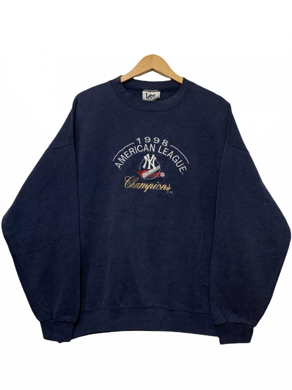 USA製 90s Lee Sport "NY YANKEES" Logo Sweatshirt 紺 XL リー