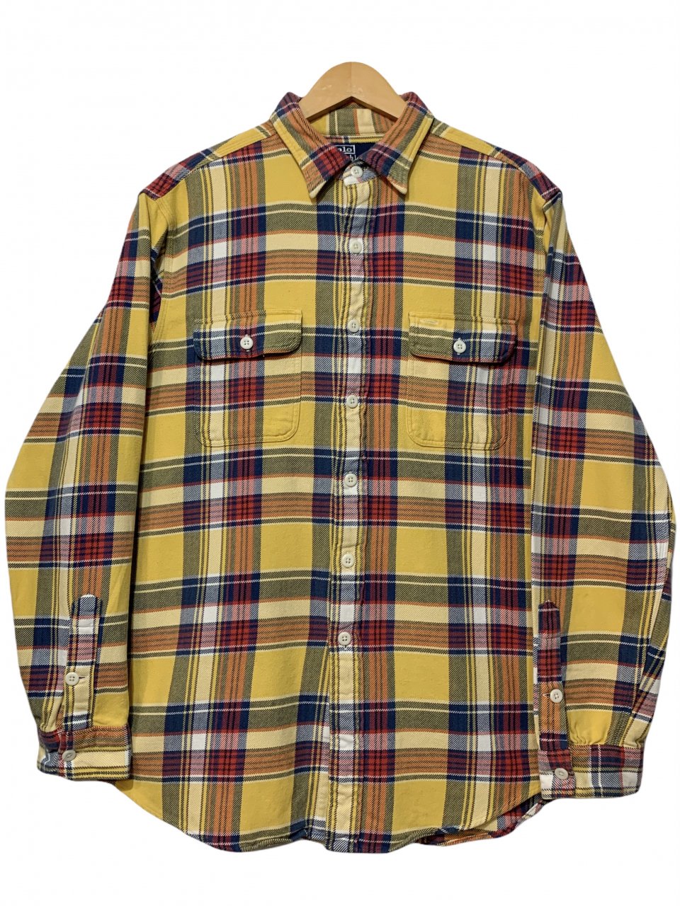ラルフローレン　ネルシャツ　【XL】　黄／緑／青　長袖　チェック柄　大きいサイズロックシティ一覧