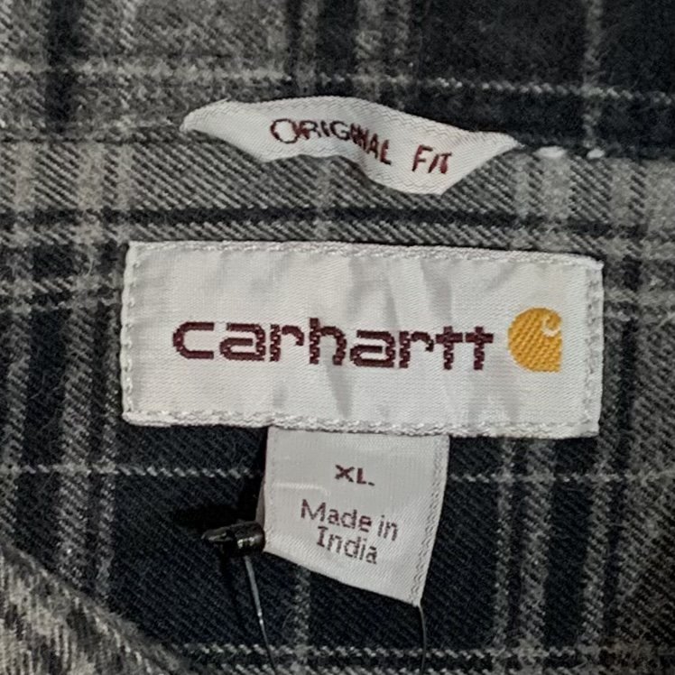 13年製 Carhartt Check Flannel L/S Shirt 黒灰 XL 10s カーハート