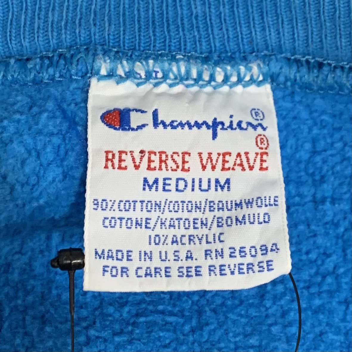 USA製 90s Champion Reverse Weave Sweatshirt 水色 M 刺繍タグ