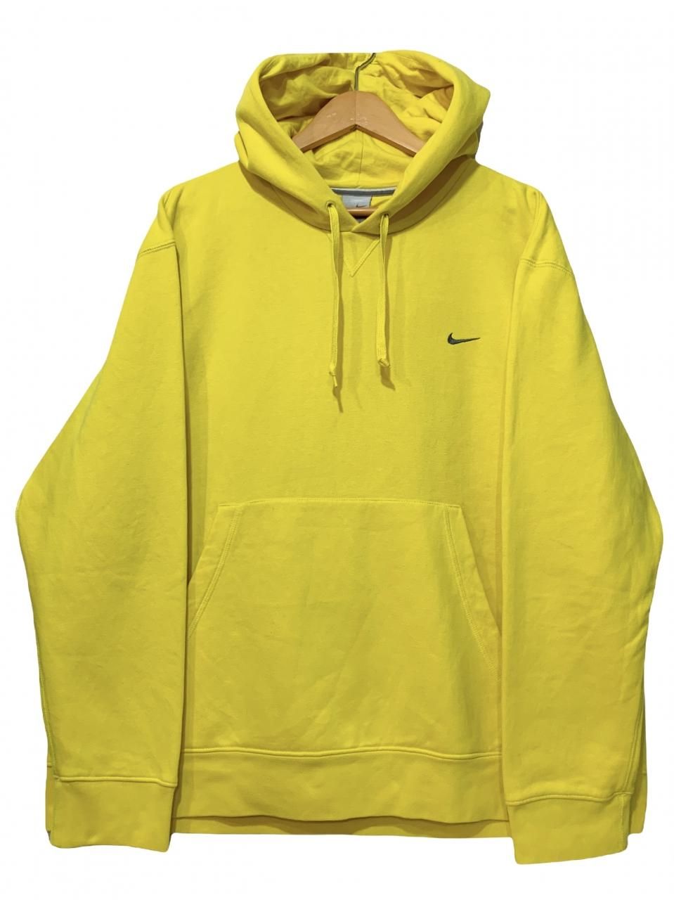 00s NIKE Logo Sweat Hoodie 黄 XL ナイキ プルオーバー パーカー ...