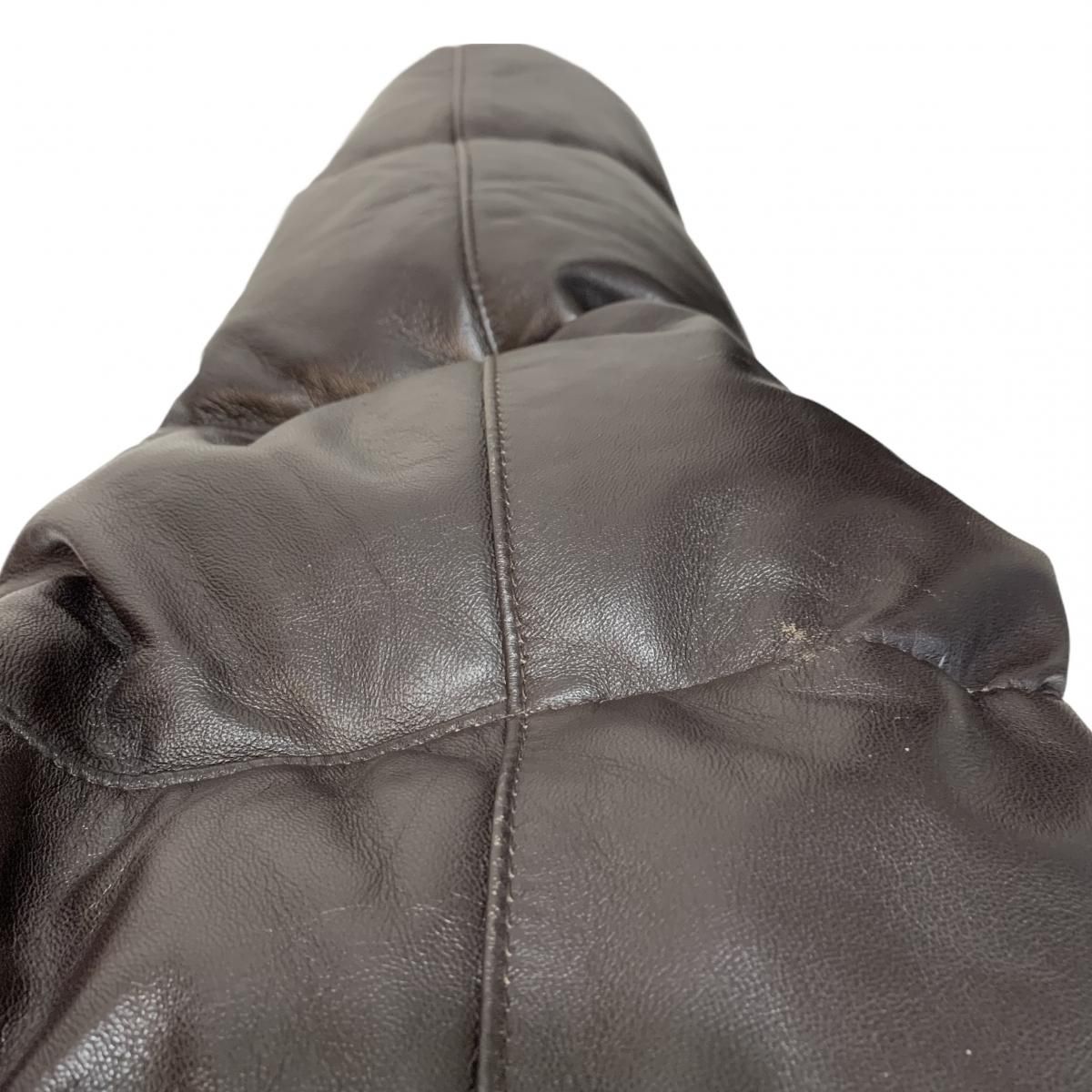 USA製 90s Schott Leather Down Jacket 茶 44 ショット レザー USA製 90s Schott Leather Down Jacket 茶 44 ショット レザー