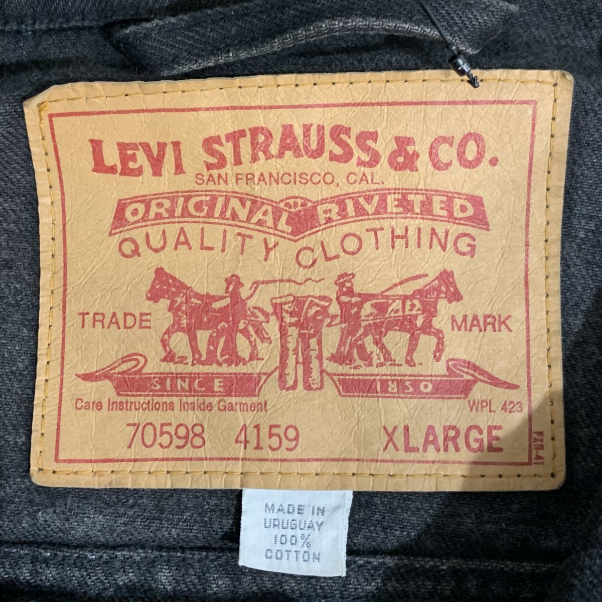90s Levi's 70598-4159 Black Denim Jacket 黒 XL Levis リーバイス