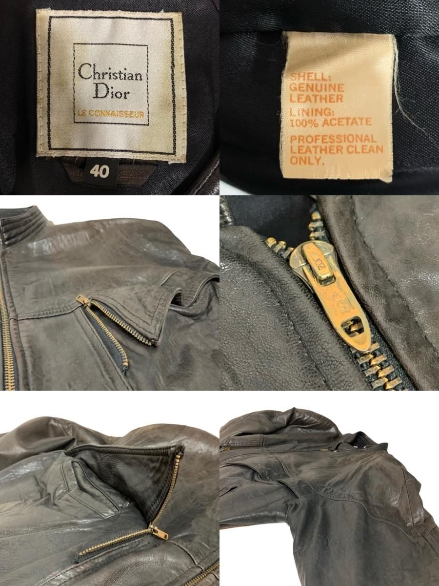 70s Christian Dior Lamb Leather Jacket 茶 40 クリスチャン 70s Christian Dior Lamb Leather Jacket 茶 40 クリスチャン