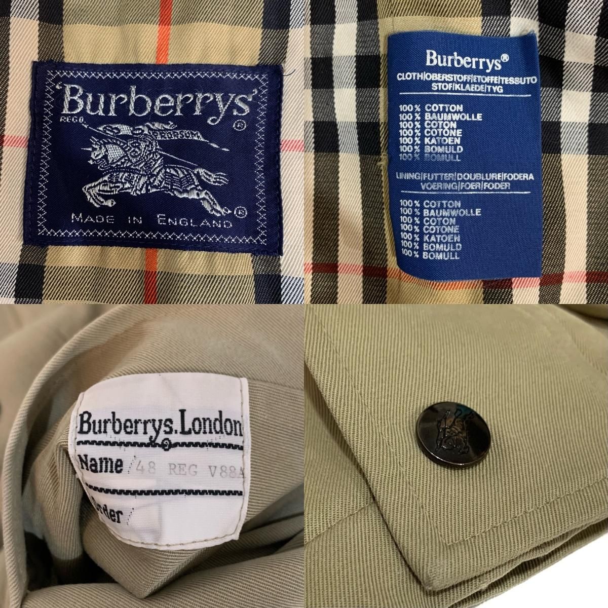 イングランド製 90s Burberry Stand Collar Cotton Blouson イングランド製 90s Burberry Stand Collar Cotton Blouson