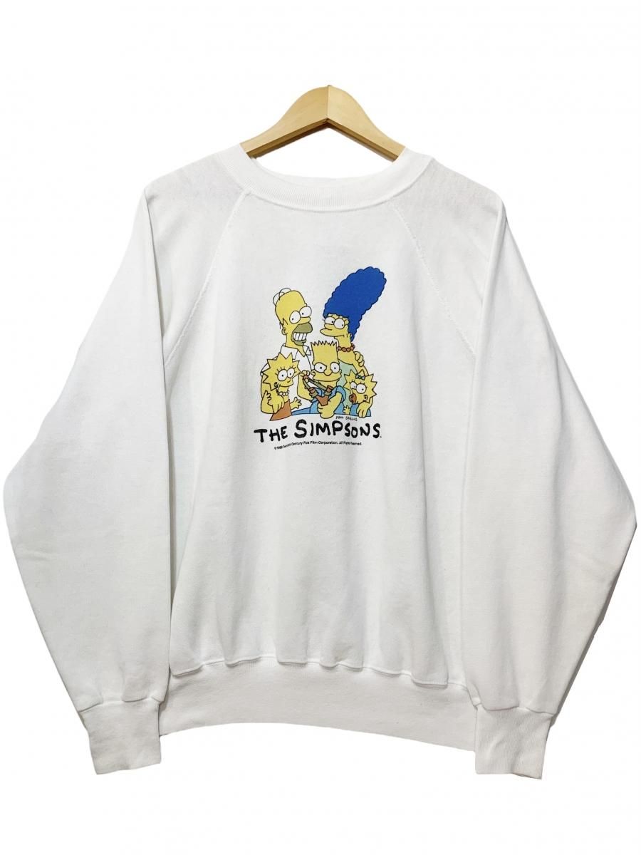 USA製 89年 THE SIMPSONS Print Sweatshirt 白 XL 80s シンプソンズ 