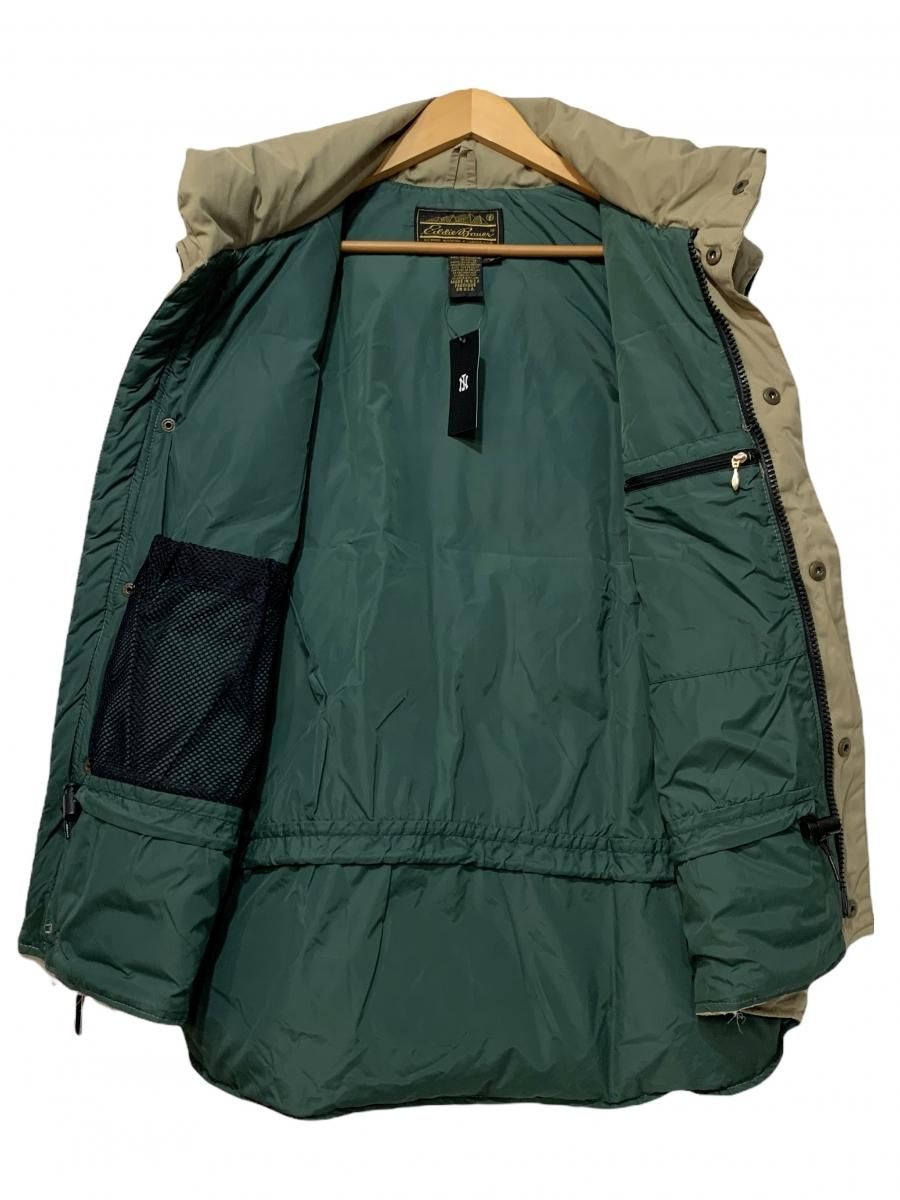 USA製 80s Eddie Bauer Down Vest カーキ緑 M 黒タグ エディーバウアー