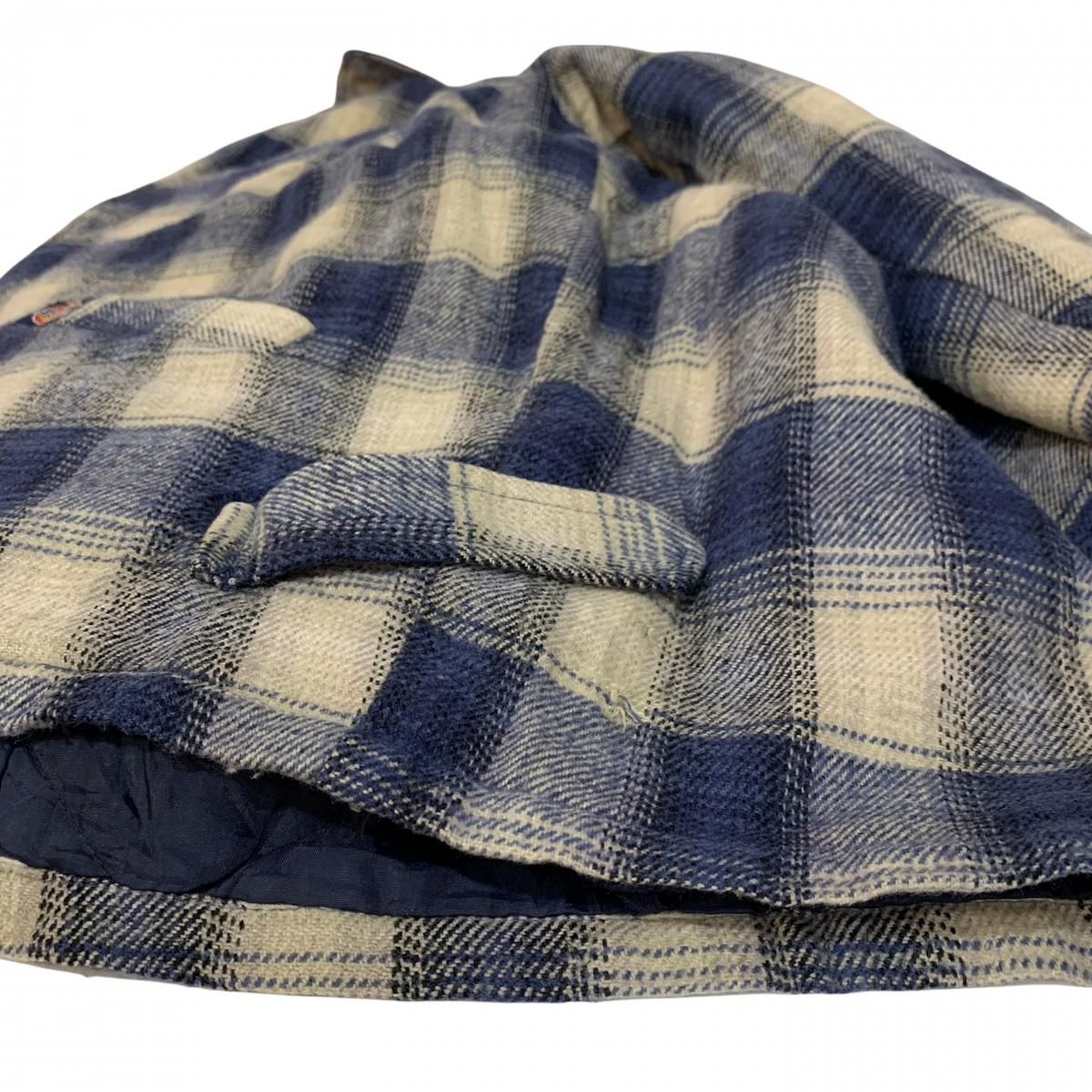 00s Dickies Ombre Check Zip Up Jacket 青 XL ディッキーズ