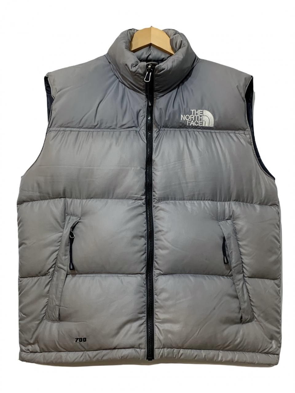 90s~00s THE NORTH FACE Nuptse Vest 灰 Women's L ノース