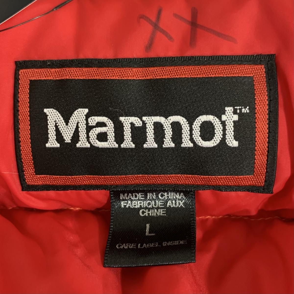 MARMOT Down Jacket オレンジ赤 L マーモット ダウンン MARMOT Down Jacket オレンジ赤 L マーモット ダウンン