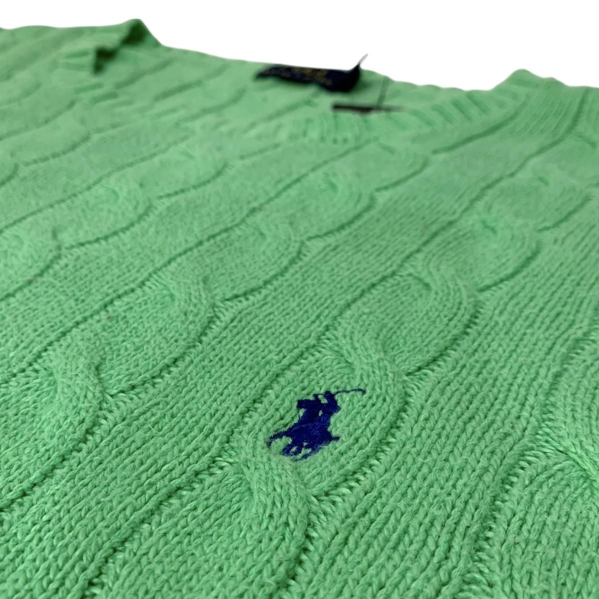 Polo Ralph Lauren Crew-Neck Cotton Cable Knit 黄緑 XXL ポロ Polo Ralph Lauren Crew-Neck Cotton Cable Knit 黄緑 XXL ポロ