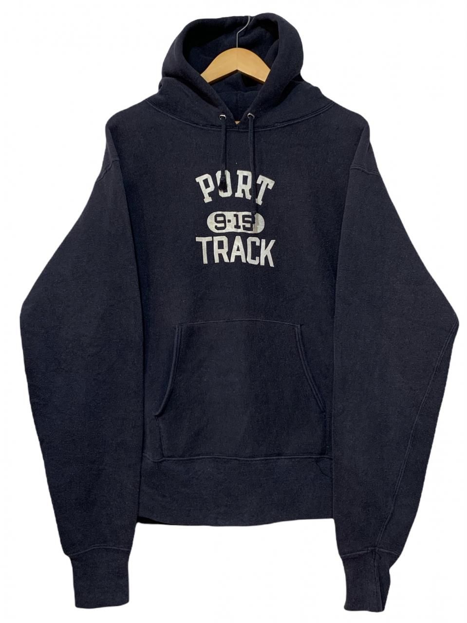 s~s Champion "PORT TRACK" R/W Sweat Hoodie 紺 XL タタキタグ