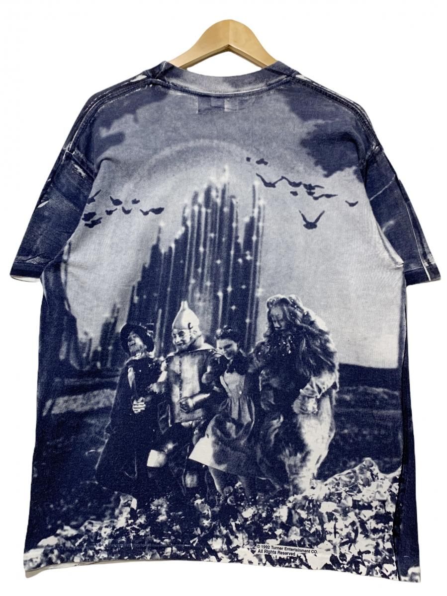 92年 THE WIZARD OF OZ Over Print S/S Tee 紺白 L 90s オズの魔法使い