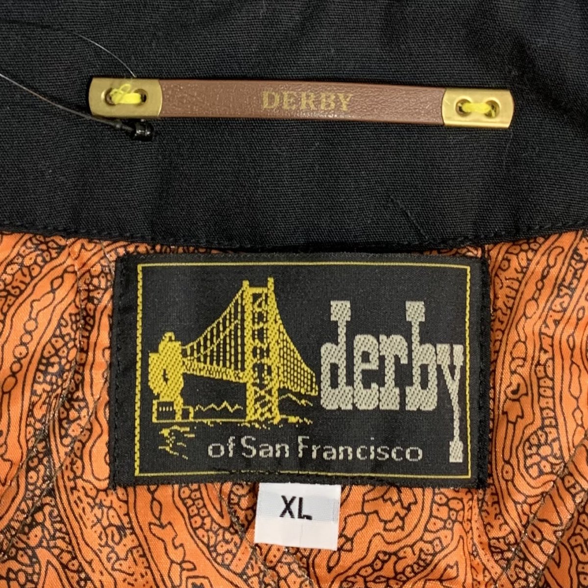 00s Derby of San Francisco Derby Jacket 黒オレンジ XL ダービーオブ 