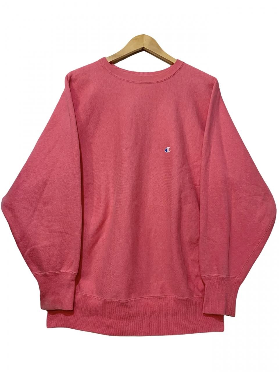 USA製 90s Champion Reverse Weave Sweatshirt ピンク XL 刺繍タグ チャンピオン リバースウィーブ  スウェット 目つき 目玉 目あり 古着 - NEWJOKE ONLINE STORE