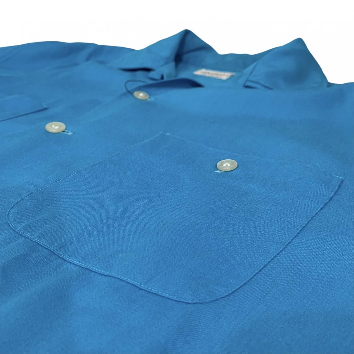 50s TOWNCRAFT Rayon Open Collar L/S Shirt 水色 M タウン 50s TOWNCRAFT Rayon Open Collar L/S Shirt 水色 M タウン