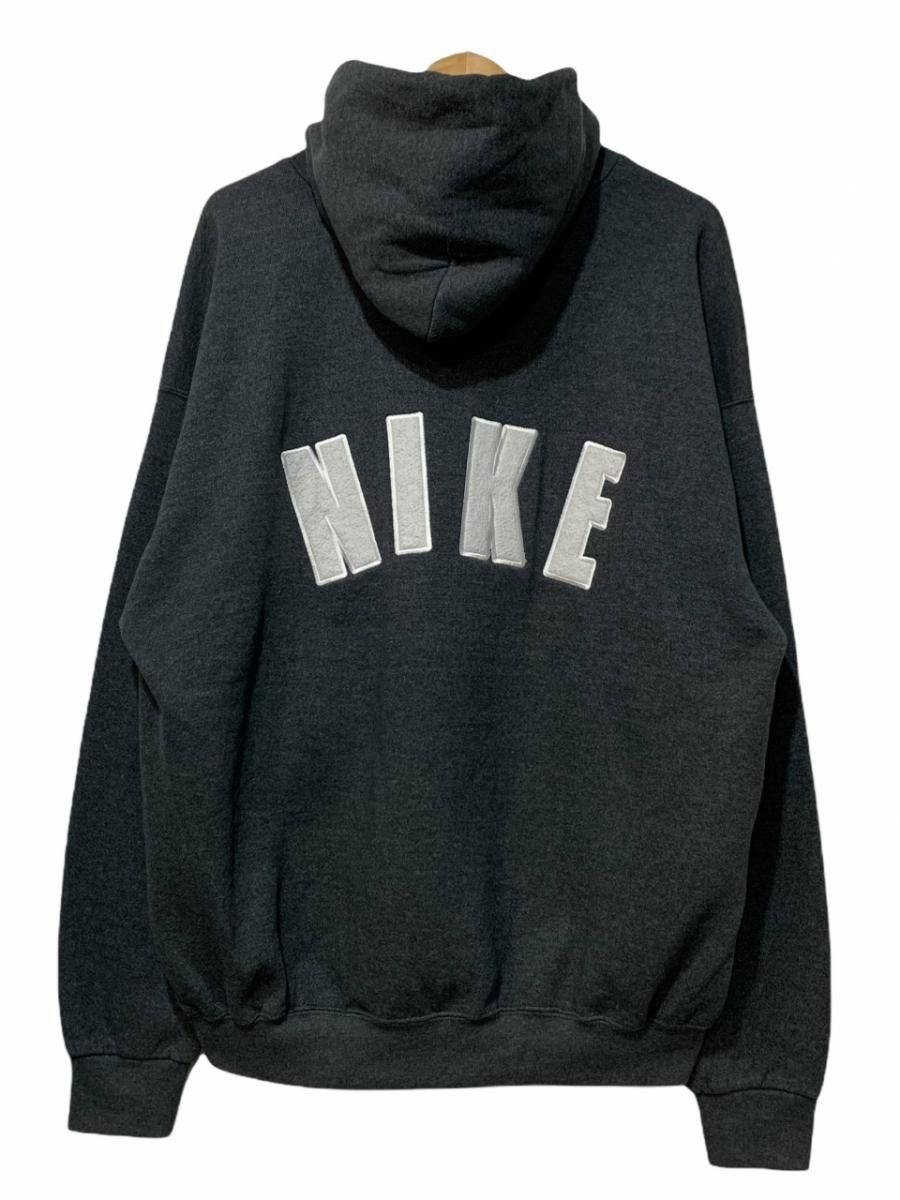 【極レア】USA製 90's NIKE センターロゴ パーカー XL 炭黒