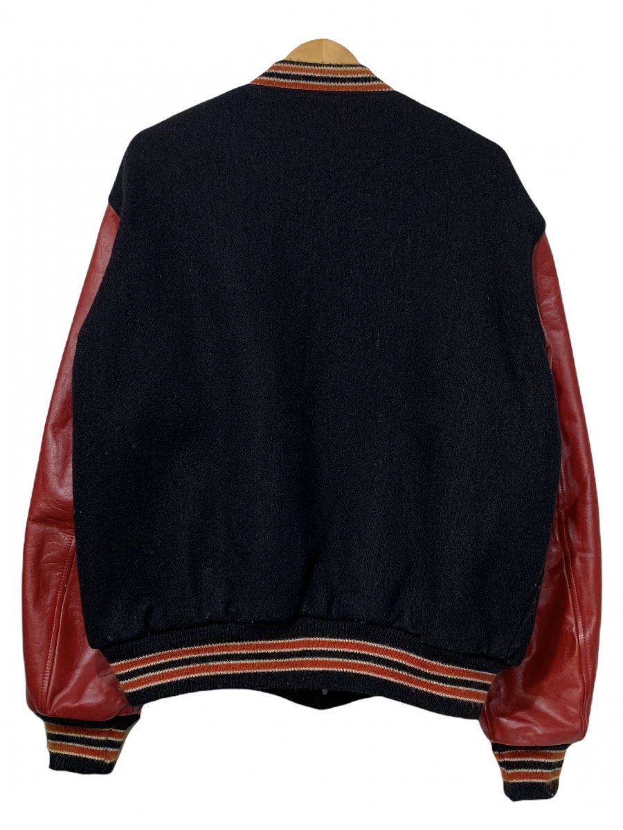 USA製 80s BUTWIN Wool Leather Varsity Jacket 黒赤 46 バトウィン ...