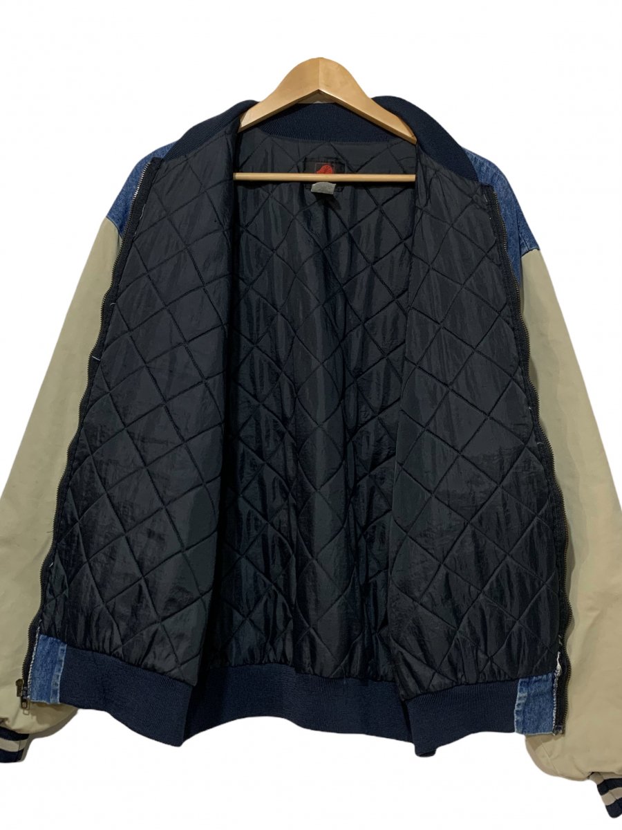 USA製 REDKAP Denim Padding Varsity Jacket 青カーキ XL レッド 