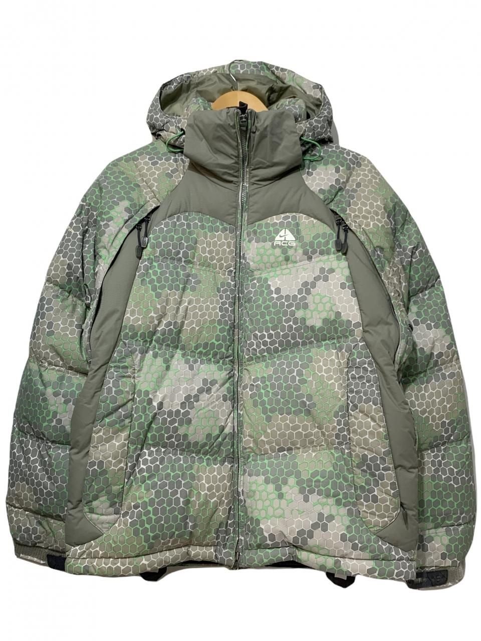 05年製 NIKE ACG Logo Down Jacket 灰緑 M 00s ナイキ エーシージー