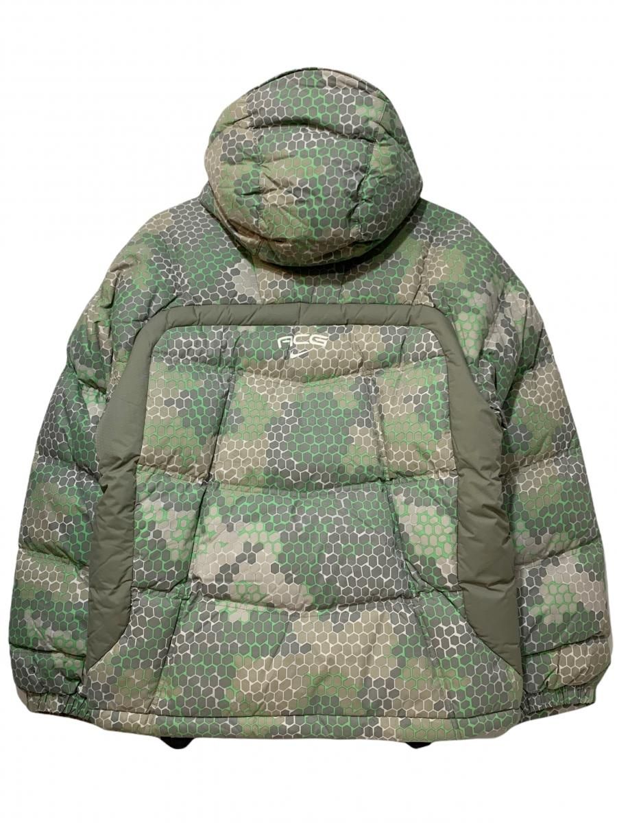 05年製 NIKE ACG Logo Down Jacket 灰緑 M 00s ナイキ エーシージー