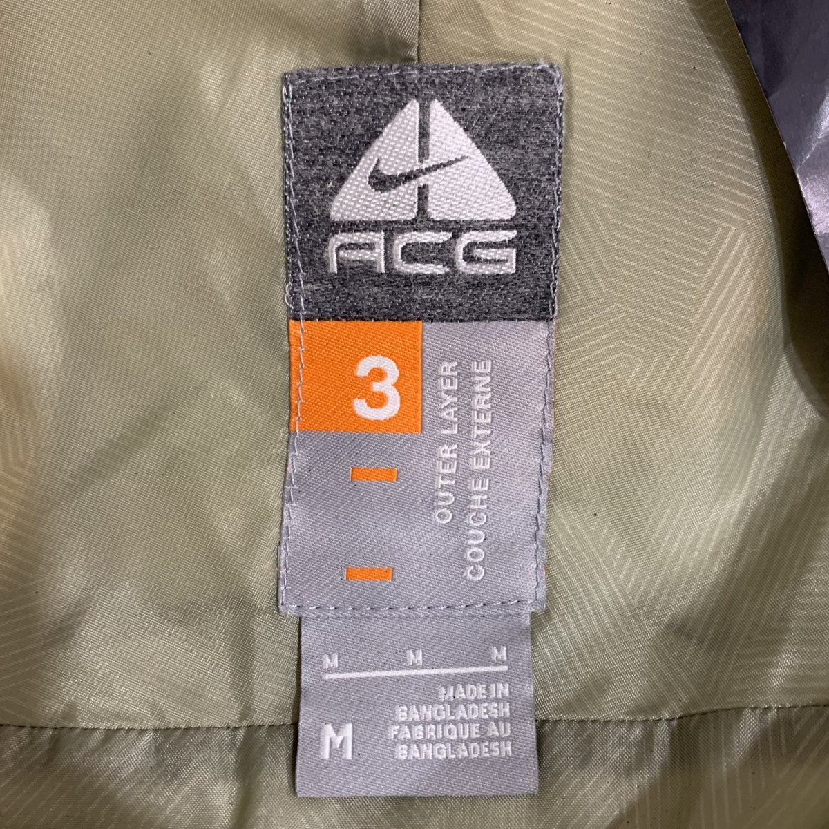 05年製 NIKE ACG Logo Down Jacket 灰緑 M 00s ナイキ エーシージー