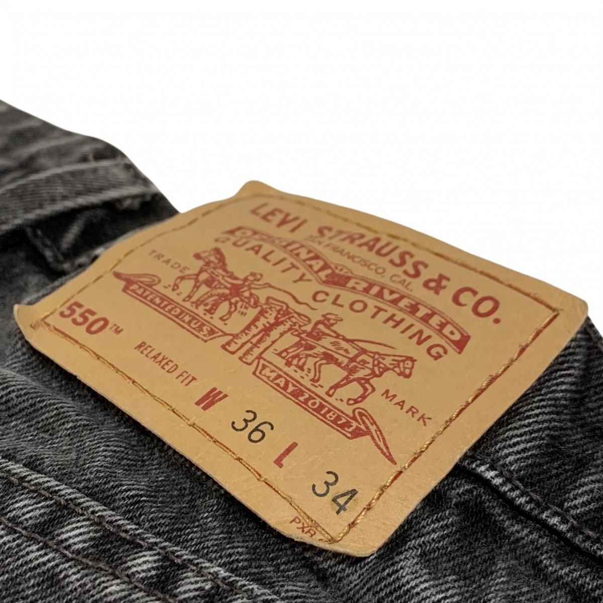 USA製 98年製 Levi's 550 Black Denim Pants 黒 W35×L28 90s USA製 98年製 Levi's 550 Black Denim Pants 黒 W35×L28 90s