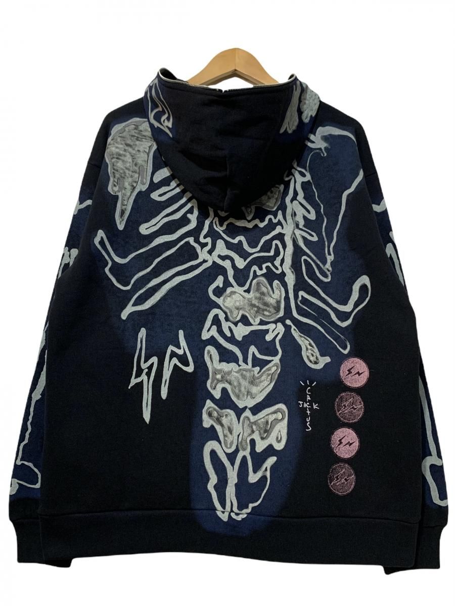 新品 CACTUS JACK FOR FRAGMENT Skeleton Graffiti Full Zip Hoodie 黒 ...